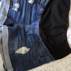 Trendy Distressed Denim Jean Shorts